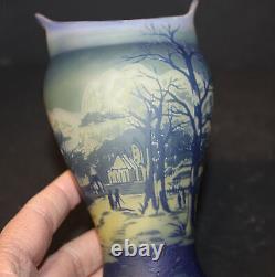 Antique Devez Cameo Glass Vase Scenic and Unique Shape