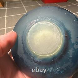 Antique Emile Galle Cameo Glass Blue Cabinet Vase