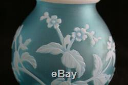 Antique English Carved Cameo Art Glass Vase c. 1900 attributed Thomas Webb & Sons
