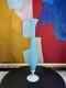 Antique French Opaline Glass Vase Blue & White 39 cm 19th Century