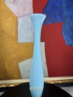 Antique French Opaline Glass Vase Blue & White 39 cm 19th Century