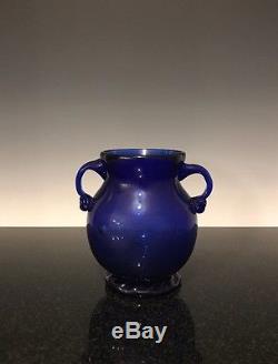 Antique Hand Blown Blue Cobalt Glass Vase