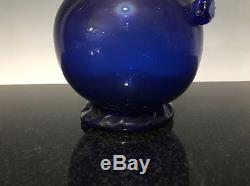 Antique Hand Blown Blue Cobalt Glass Vase