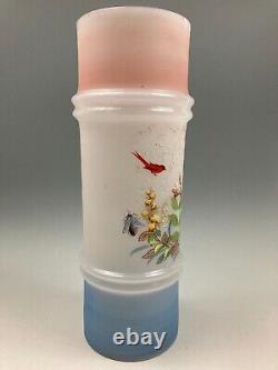 Antique Hand Painted Large 13 inch Opal Ring Vase