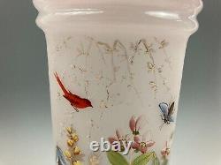 Antique Hand Painted Large 13 inch Opal Ring Vase