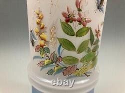 Antique Hand Painted Large 13 inch Opal Ring Vase