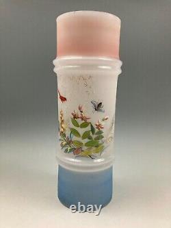 Antique Hand Painted Large 13 inch Opal Ring Vase