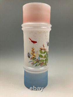 Antique Hand Painted Large 13 inch Opal Ring Vase