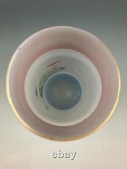 Antique Hand Painted Large 13 inch Opal Ring Vase