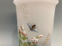 Antique Hand Painted Large 13 inch Opal Ring Vase