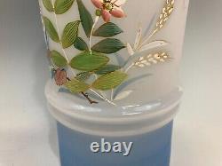 Antique Hand Painted Large 13 inch Opal Ring Vase