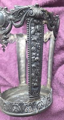 Antique Jennings Brothers Cobalt Blue Glass Vase JB 2461 8-Inch Variation