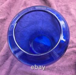 Antique Jennings Brothers Cobalt Blue Glass Vase JB 2461 8-Inch Variation