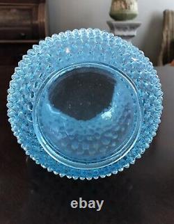 Antique Large Blue Hobnail Pitcher or Vase 8