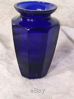 Antique Moser Karlsbad Czech Signed Cobalt Blue Eternity Vase