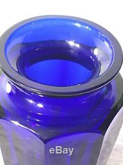 Antique Moser Karlsbad Czech Signed Cobalt Blue Eternity Vase