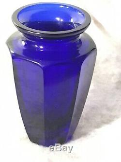 Antique Moser Karlsbad Czech Signed Cobalt Blue Eternity Vase