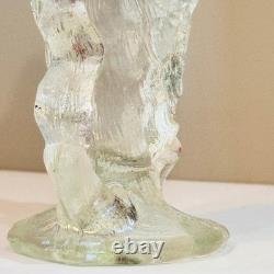 Antique Northwood Opalescent Glass Corn Cob Vase Clear White Blue Pressed Glass