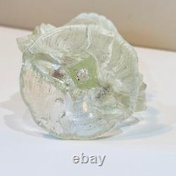 Antique Northwood Opalescent Glass Corn Cob Vase Clear White Blue Pressed Glass