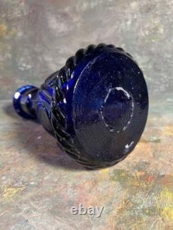 Antique Sandwich Glass Company cobalt blue glass vase Decanter Rare