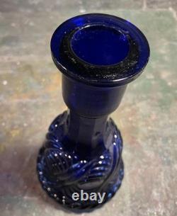 Antique Sandwich Glass Company cobalt blue glass vase Decanter Rare