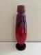Antique Schneider France Art Deco Mottled Red Blue Glass Vase Signed 14.5