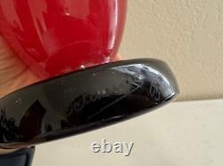 Antique Schneider France Art Deco Mottled Red Blue Glass Vase Signed 14.5