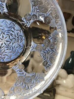 Antique Signed R. Lalique Blue Verrerie dAlsace Vases Pattern Low Bowl or Plate