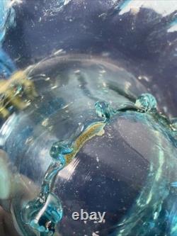 Antique Victorian Blue-ish Ruffled Glass Fluted Epergne Centerpiece Vase