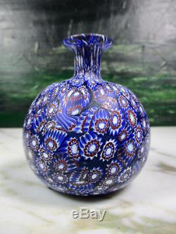 Antique Victorian Fratelli Toso Italian Murano Murrine Millefiori Art Glass Vase