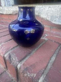 Antique cobalt blue glass vase1904