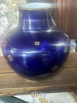 Antique cobalt blue glass vase1904