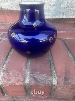 Antique cobalt blue glass vase1904