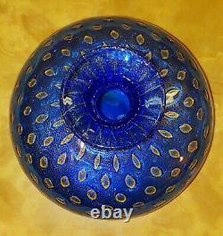 Archimede Seguso vase signed blue cobalt Spectacular