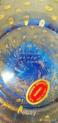 Archimede Seguso vase signed blue cobalt Spectacular
