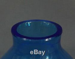 Art Deco 1930s VERLYS Cobalt Blue French Art Glass Vase MERMAIDS Pierre D'Avesn