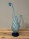 Art Glass Essie Zareh Baijan Teal Turquoise Blue Swirl Pitcher Vase/Ewer