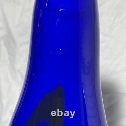 Art Glass Vase 18 in Cobalt Blue Decorative 8 lbs 9.2 oz Teardrop Shaped Unique
