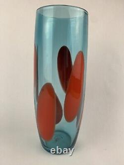 Art Glass Vase Vessel By Artist Tegan Empson Modernist Y2K Blown Glass Signed