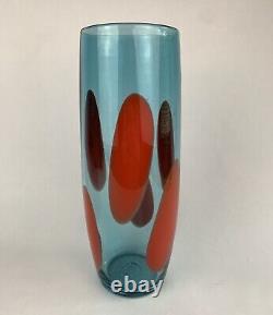 Art Glass Vase Vessel By Artist Tegan Empson Modernist Y2K Blown Glass Signed