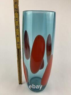 Art Glass Vase Vessel By Artist Tegan Empson Modernist Y2K Blown Glass Signed