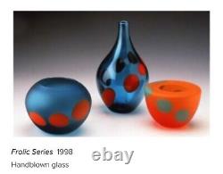 Art Glass Vase Vessel By Artist Tegan Empson Modernist Y2K Blown Glass Signed