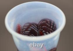 Art Reed Studio Art Glass Vase 1976 Signed Hand Blown Blue Black Red Ex-Cond