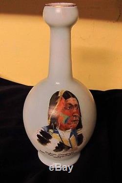 Austrian Satin Glass Vase from Indian Congress Pan Am Expo 1901 Powder Blue GUC
