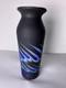 Azerbaijan Studio Art Glass Vase 13 Black Cobalt Pulled Feather