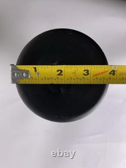 Azerbaijan Studio Art Glass Vase 13 Black Cobalt Pulled Feather