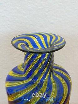 BAROVIER & TOSO Mid-Century Murano Glass Blue Art Decanter Bottle Stopper Italy