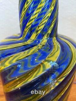 BAROVIER & TOSO Mid-Century Murano Glass Blue Art Decanter Bottle Stopper Italy