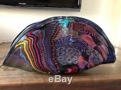 BEAUTIFUL LARGE NOWAK NUMBERED GLASS VASE/VESSEL/SHELL 22 x 12 SIGNED