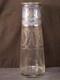 BIG Antique Heisey Blue Sterling Overlay Decorated Cut Etched Glass Flower Vase
